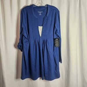NWT Woman Within 7 Day Layered Look Tunic 1X 22/24‎ New Blue